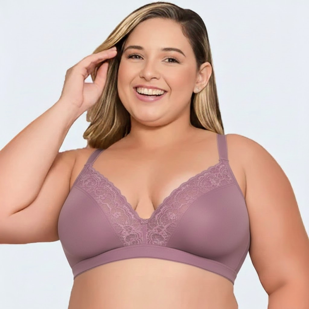 Sutiã Plus Size Top Bojo Sem Aros Decote Em Renda Nayane - Imagem 5