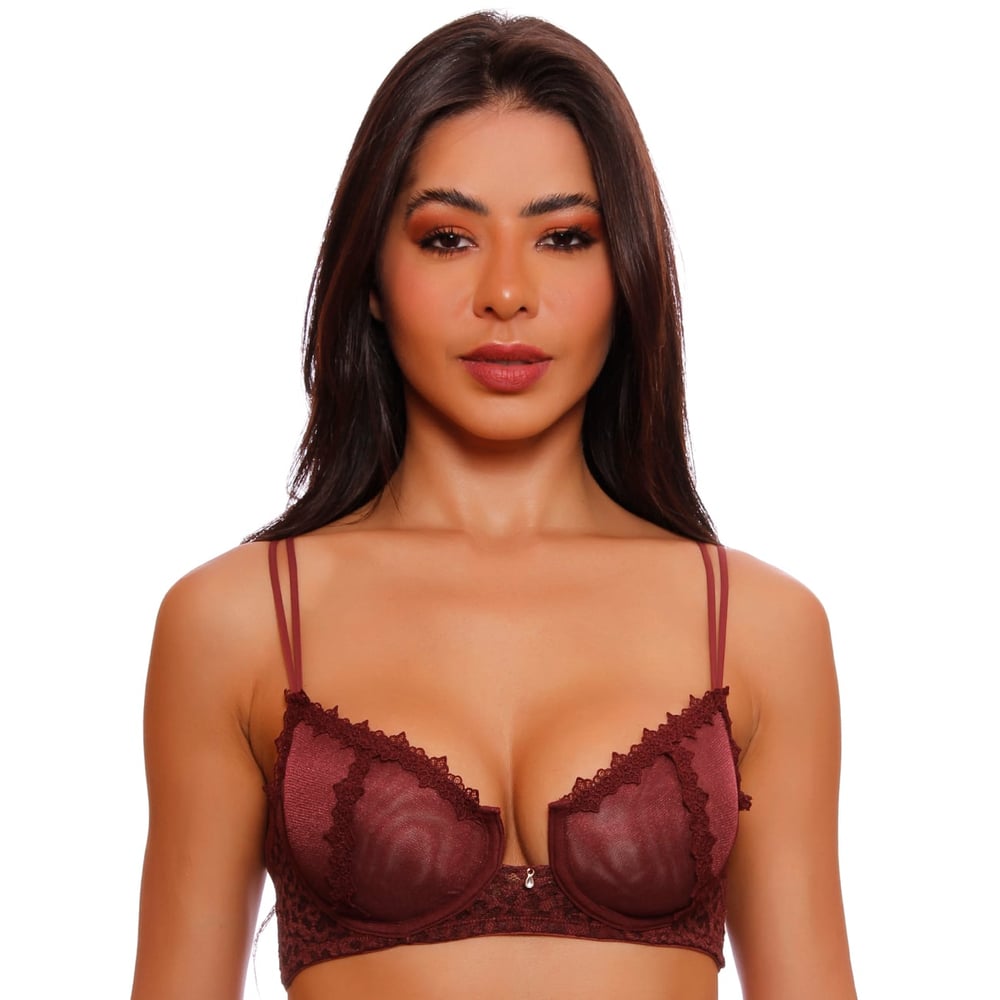 Sutiã Sensual Meia Taça Sem Bojo Com Aros E Guipier Nayane - Imagem 8