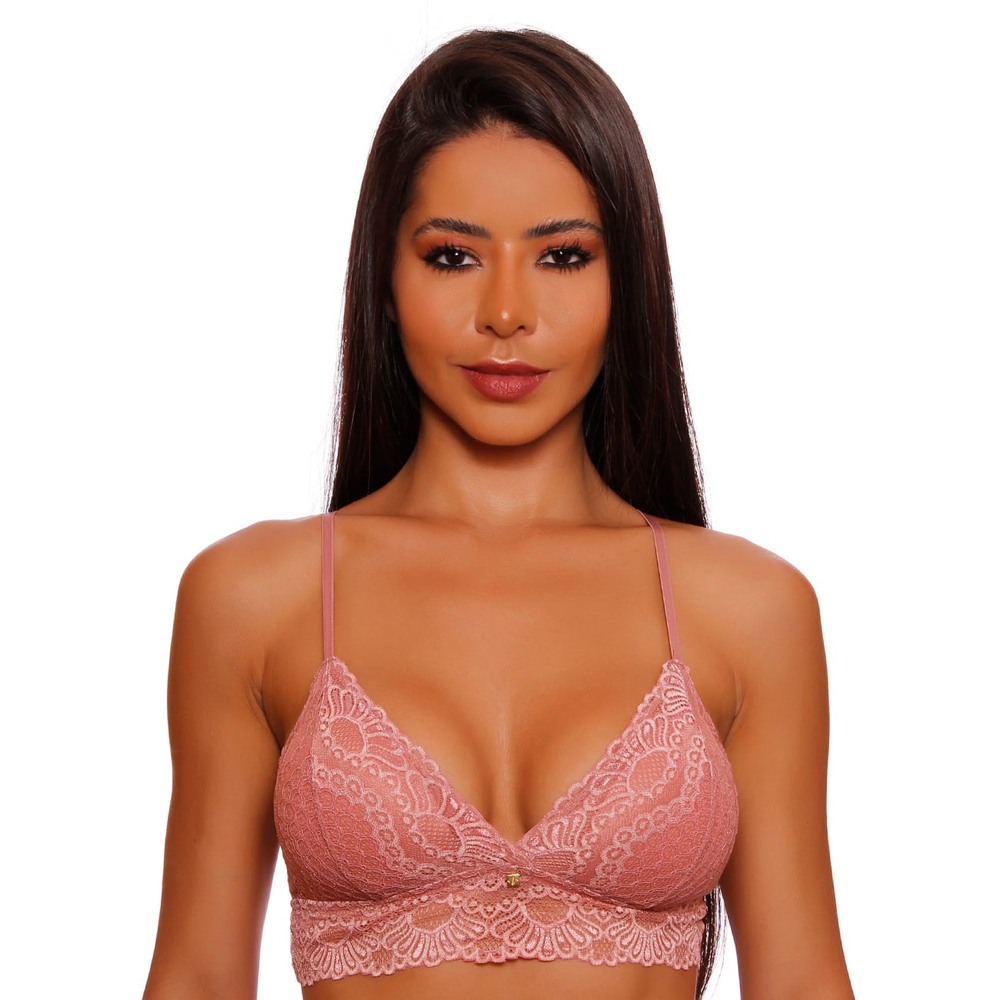 Sutiã Top Triângulo Com Bojo Removível Renda Linha Charme Nayane - Imagem 7