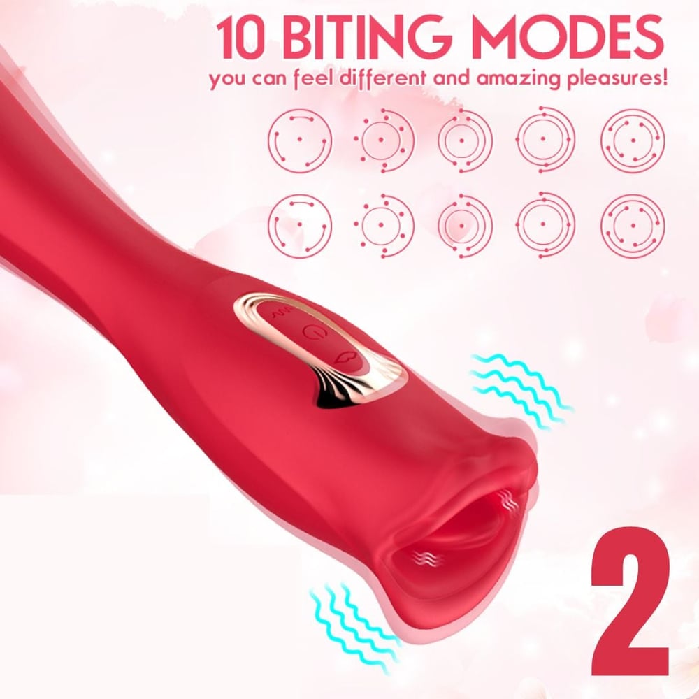 Vibrador 2 Em 1 Formato De Boca 10 Modos De Estimulação E 7 Modos De Vibração - Imagem 5