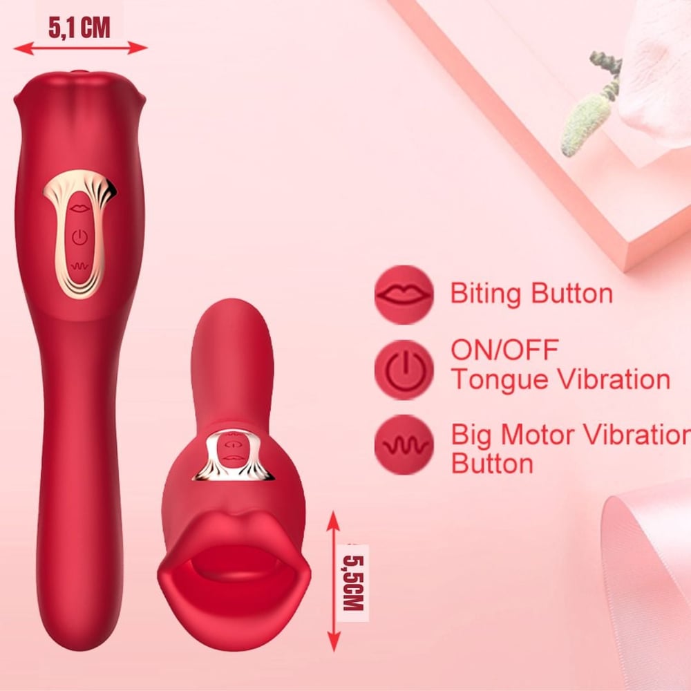 Vibrador 2 Em 1 Formato De Boca 10 Modos De Estimulação E 7 Modos De Vibração - Imagem 6