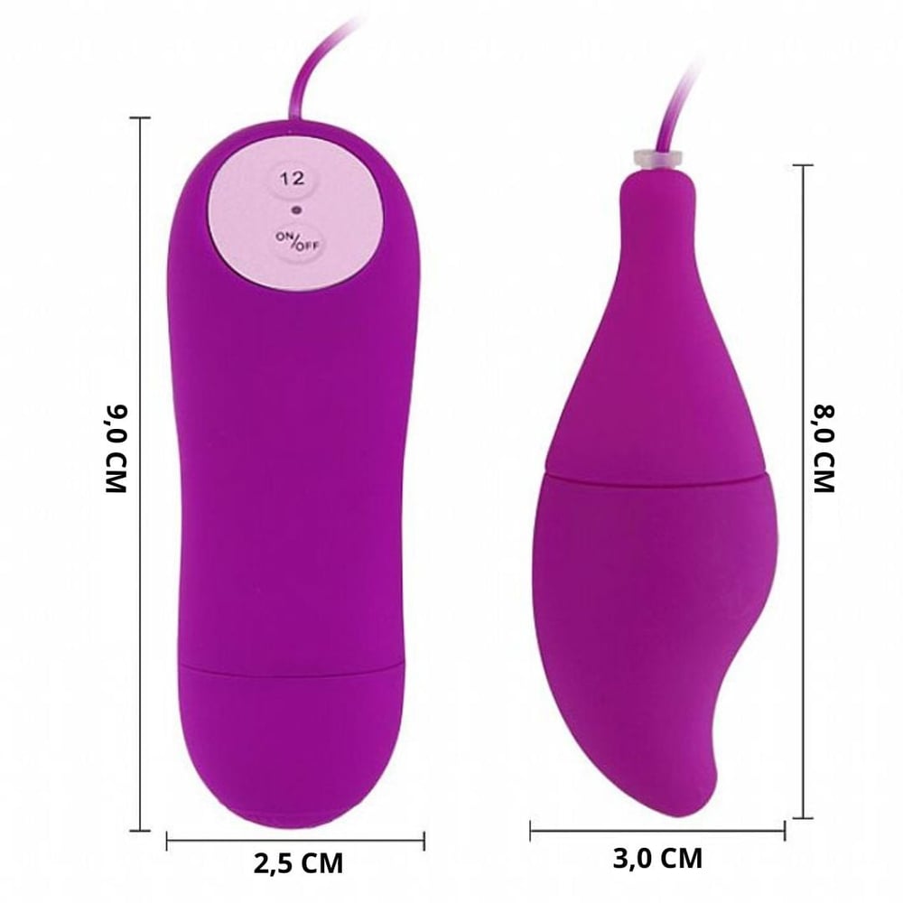 Vibrador Bullet Com Fio 12 Vibrações Pleasure Shell - Imagem 3