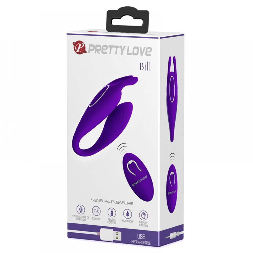 Vibrador De Casal Bill Com Controle Wireless 12 Modos De Vibrações Pretty Love - Imagem 5