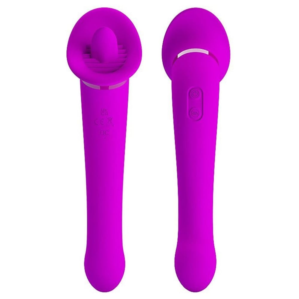 Vibrador Duplo Faust Com Língua Estimuladora 12 Vibrações Pretty Love - Imagem 4