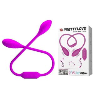Vibrador Duplo Flexível Dream Lovers Whip Unissex 12 Vibrações Pretty Love