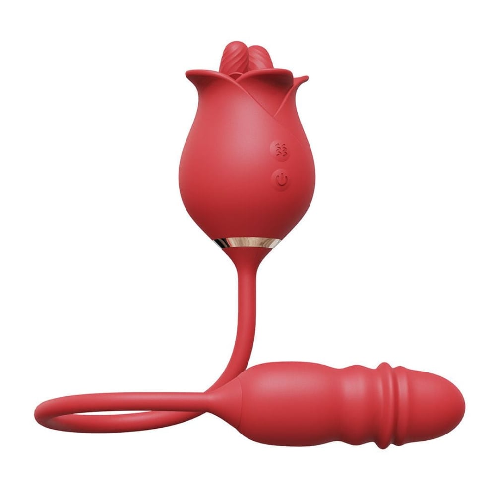 Vibrador Duplo Flexível Rose 10 Modos De Vai E Vem E Estimulação Vibe Toys - Imagem 4