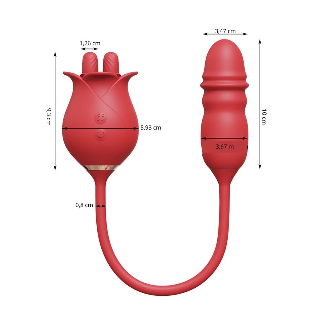 Vibrador Duplo Flexível Rose 10 Modos De Vai E Vem E Estimulação Vibe Toys - Imagem 10