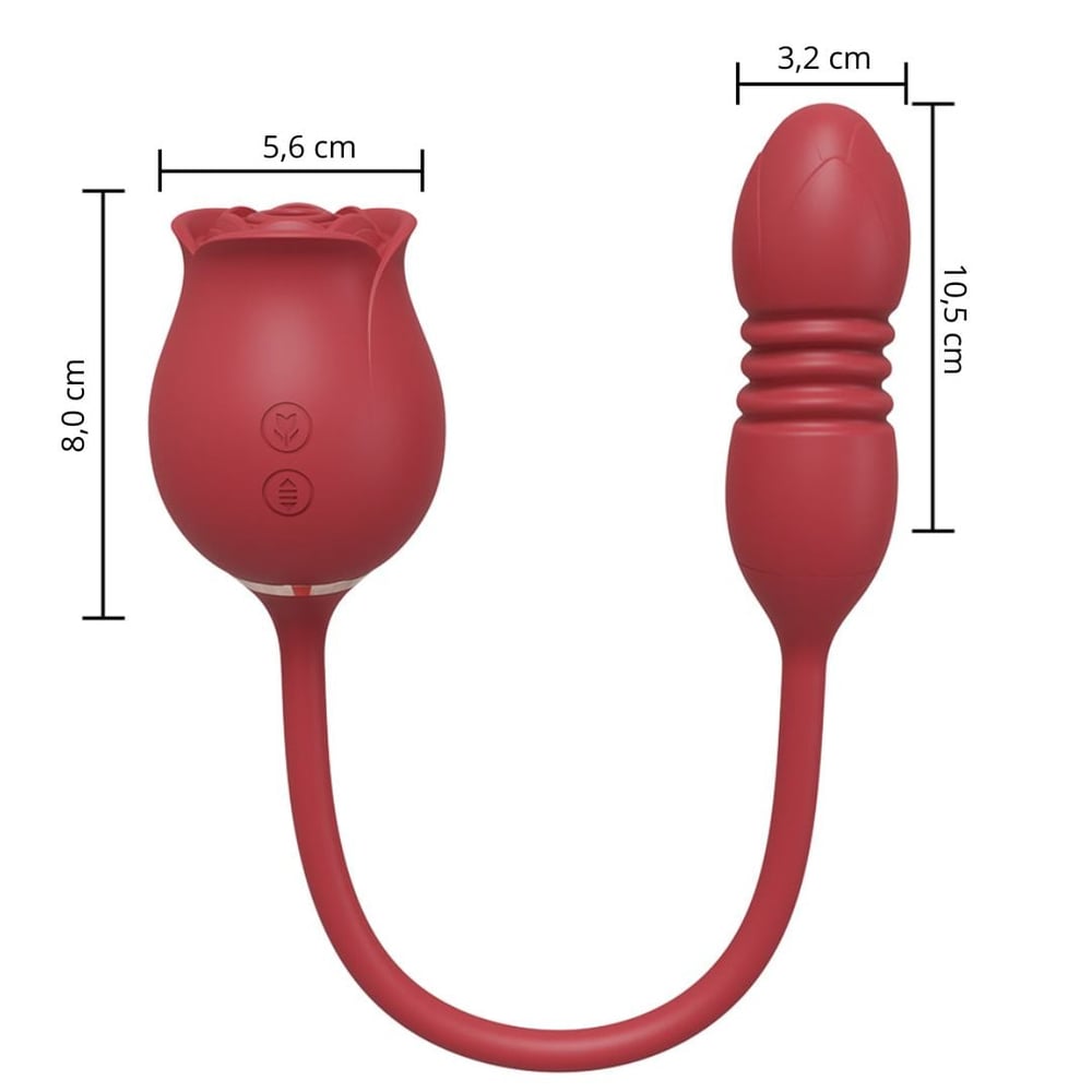 Vibrador Duplo Formato De Rosa 10 Modos De Pulsção E Sobe E Desce Vibe Toys - Imagem 3