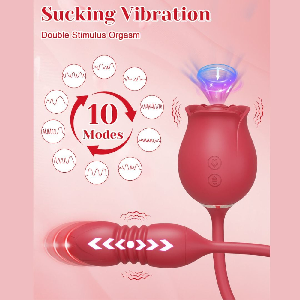 Vibrador Duplo Formato De Rosa 10 Modos De Pulsção E Sobe E Desce Vibe Toys - Imagem 4