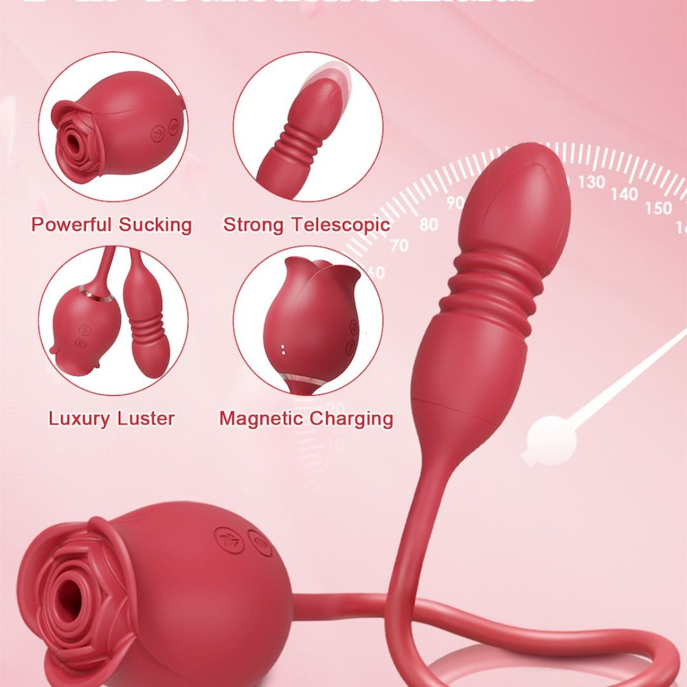 Vibrador Duplo Formato De Rosa 10 Modos De Pulsção E Sobe E Desce Vibe Toys - Imagem 5