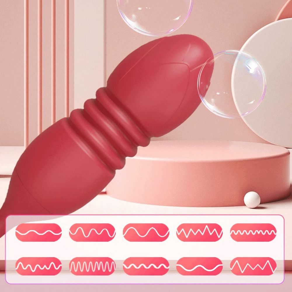 Vibrador Duplo Formato De Rosa 10 Modos De Pulsção E Sobe E Desce Vibe Toys - Imagem 8