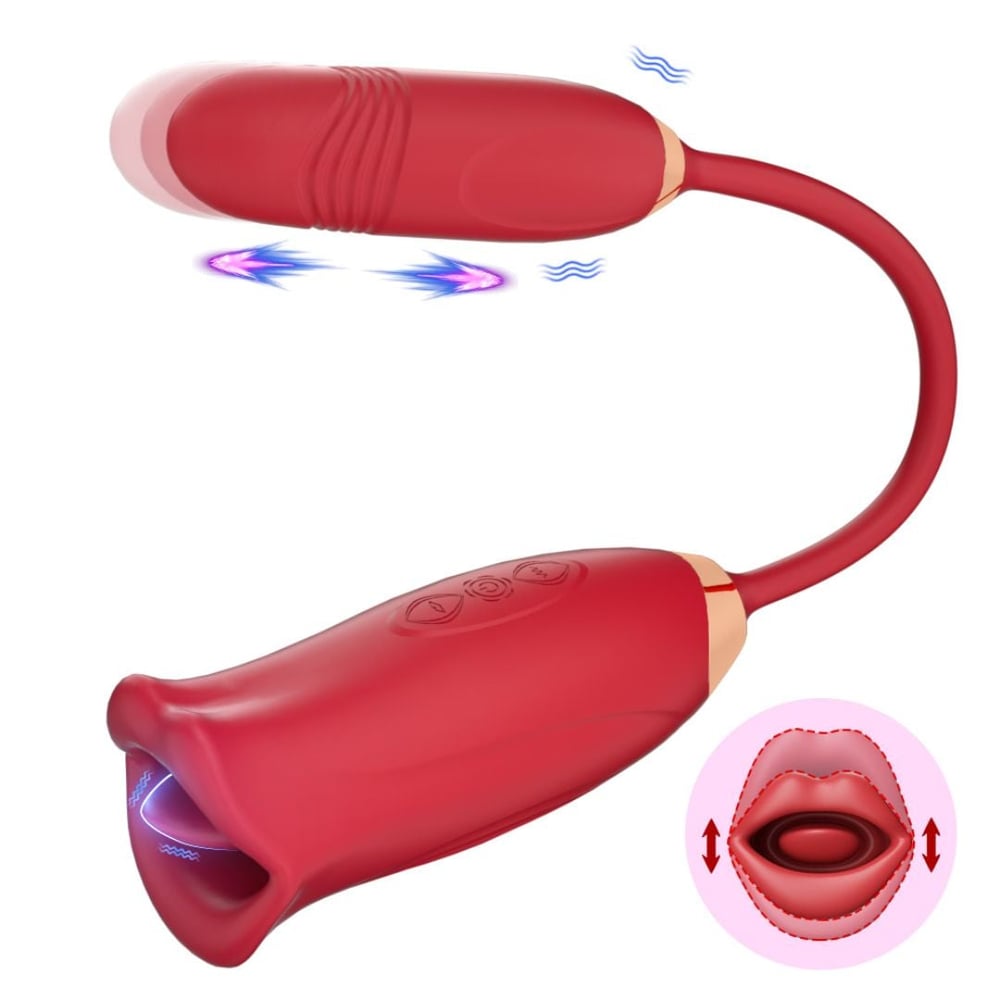 Vibrador Duplo Lips 10 Vibrações Com Penetrador Vai E Vem Vibe Toys - Imagem 2