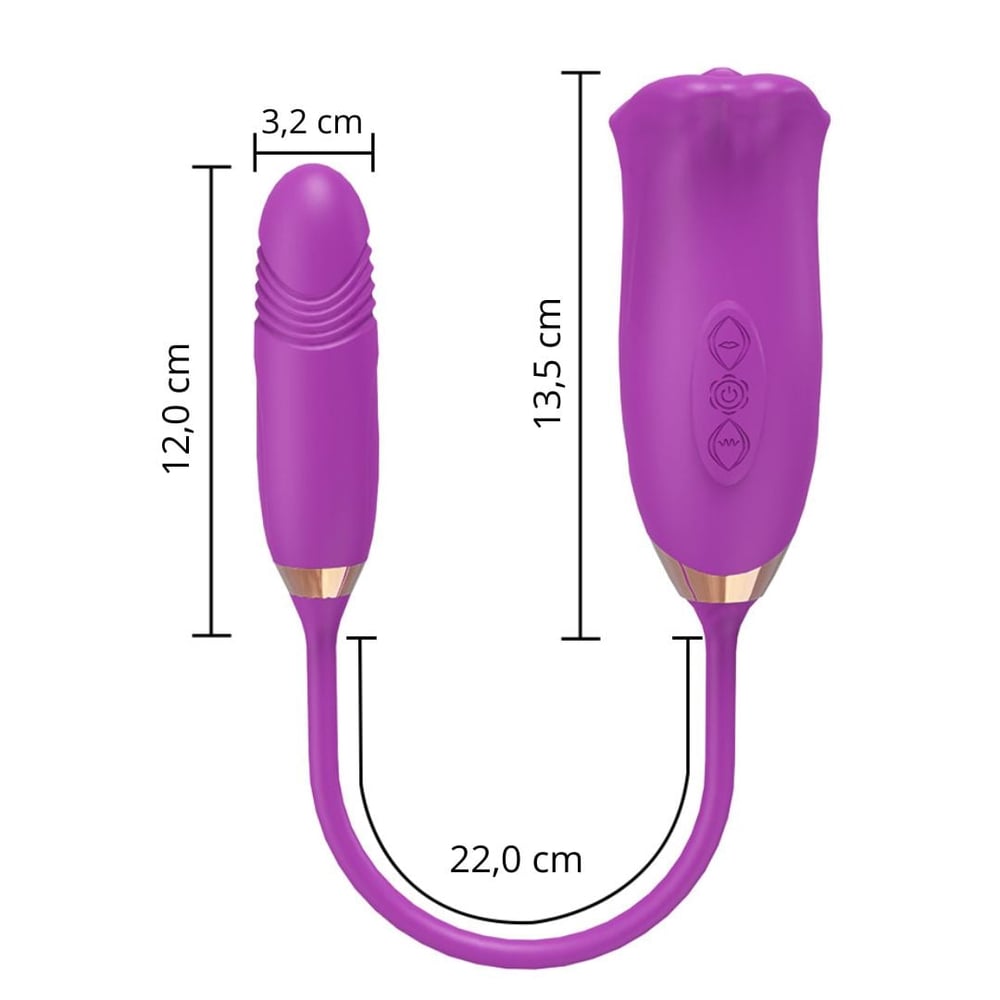 Vibrador Duplo Lips 10 Vibrações Com Penetrador Vai E Vem Vibe Toys - Imagem 7
