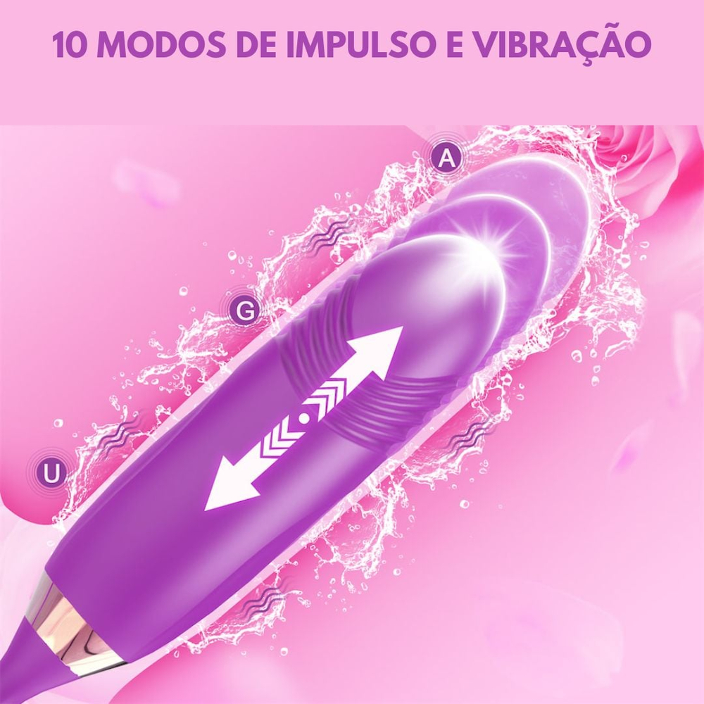 Vibrador Duplo Lips 10 Vibrações Com Penetrador Vai E Vem Vibe Toys - Imagem 9