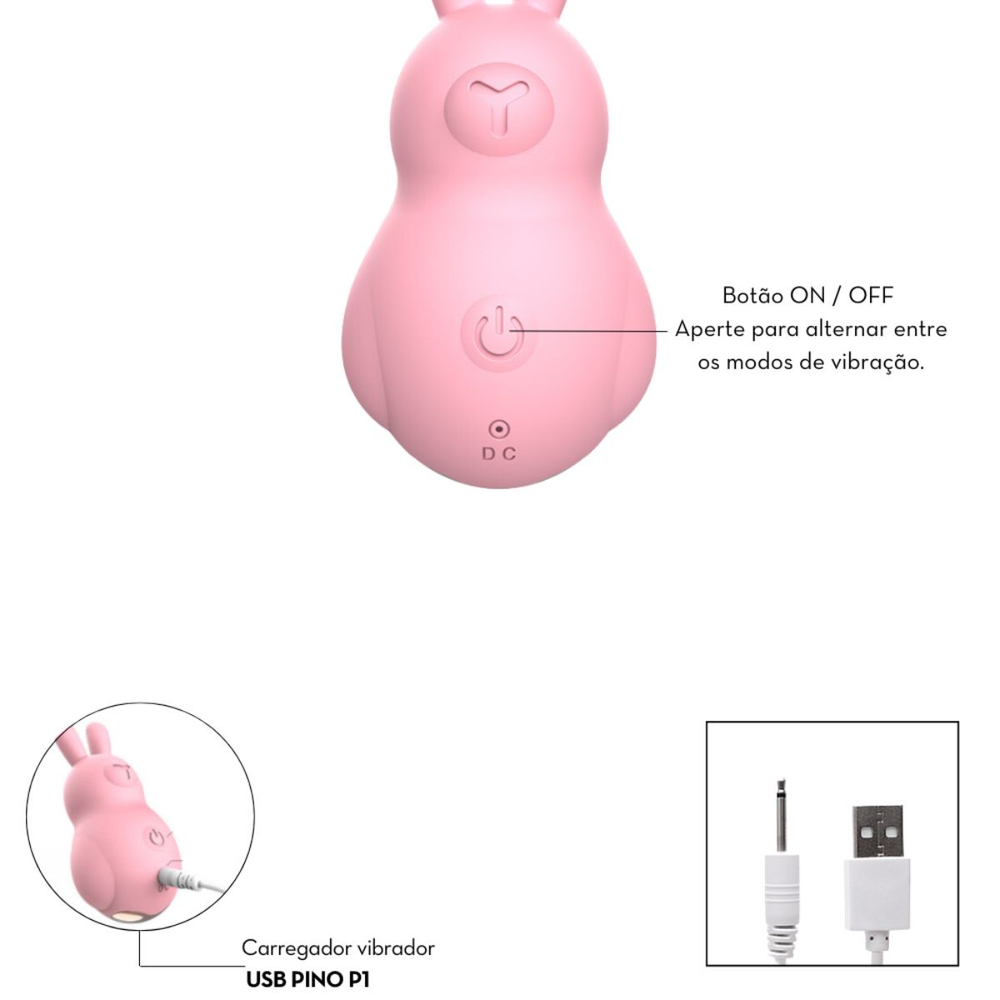 Vibrador Em Formato De Coelho 10 Modos De Vibração Vibe Toys - Imagem 6