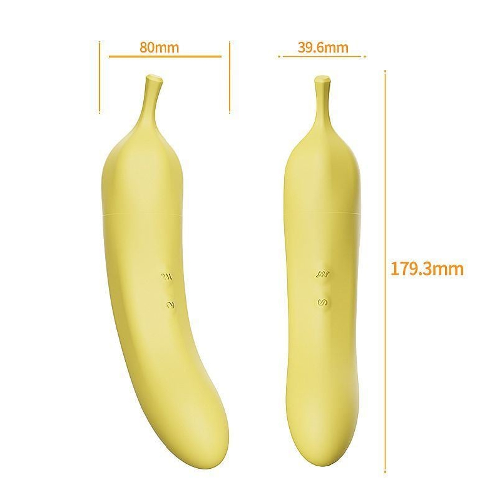 Vibrador Formato De Banana 7 Funções De Vibração E 7 Modos De Pulsação Dibe - Imagem 6