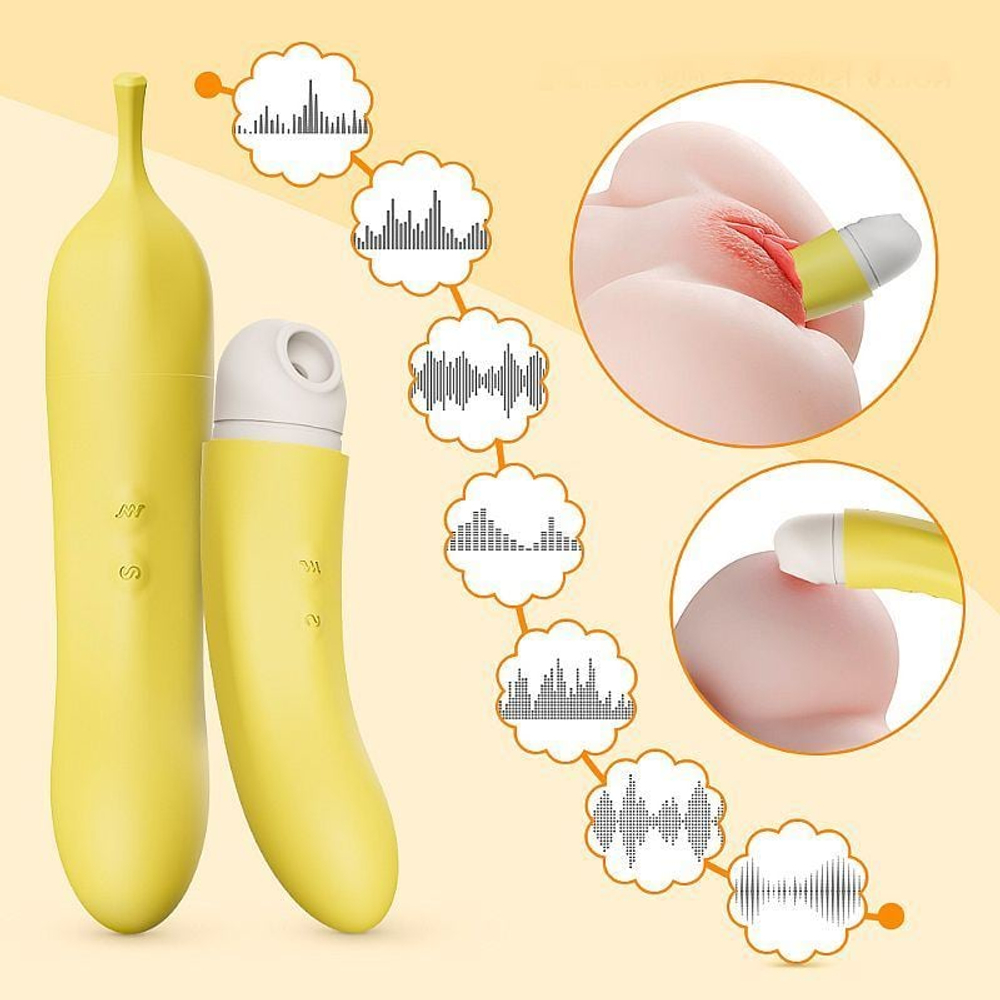 Vibrador Formato De Banana 7 Funções De Vibração E 7 Modos De Pulsação Dibe - Imagem 7