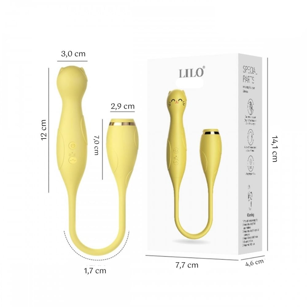 Vibrador Gatinho Dupla Estimulação 10 Modos De Vibração Lilo - Imagem 2