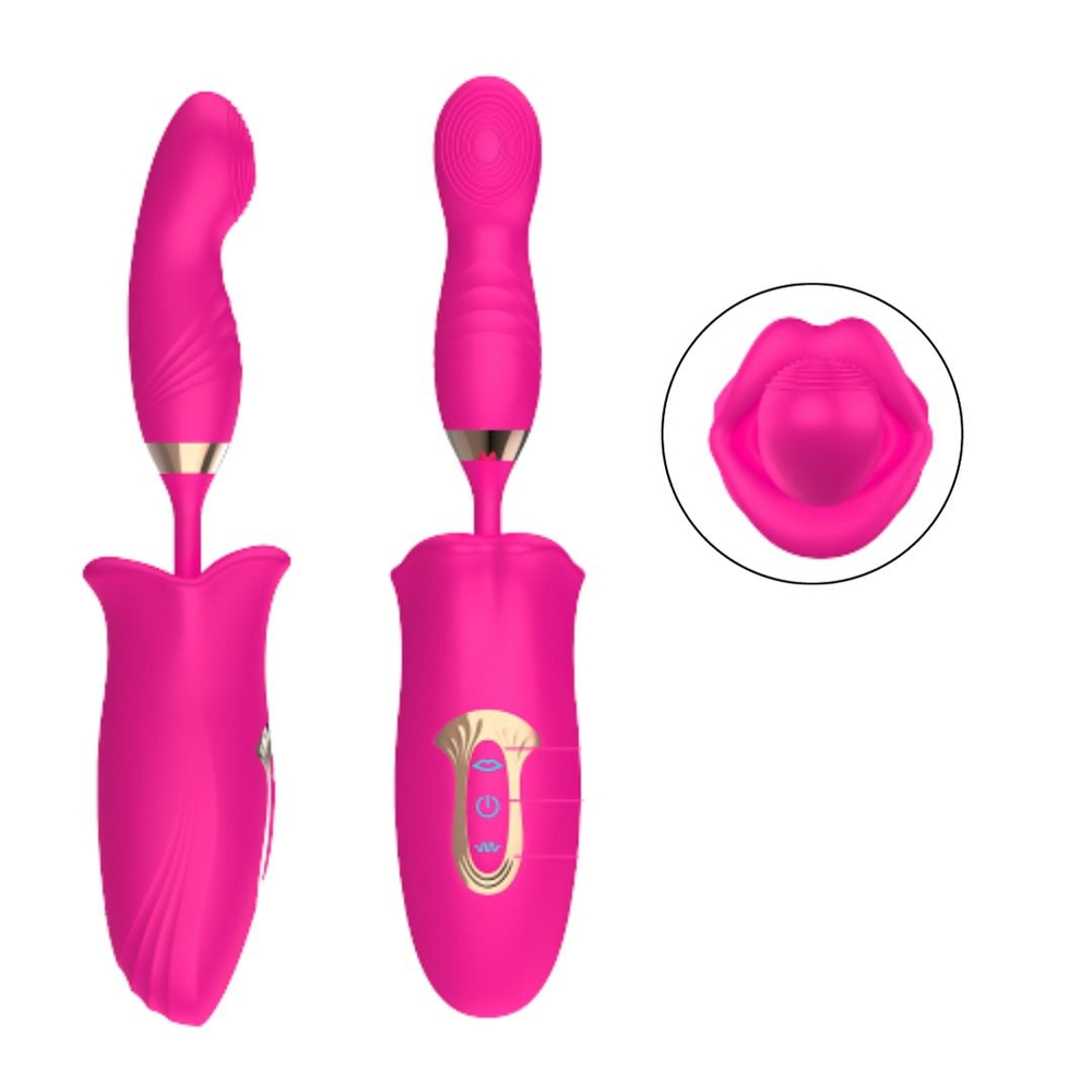 Vibrador Honey Mouth Formato De Boca Com Penetrador 10 Modos De Estimulação - Imagem 5