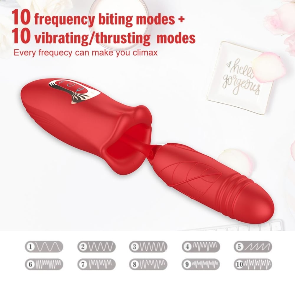 Vibrador Honey Mouth Formato De Boca Vai E Vem 10 Modos De Estimulação - Imagem 4