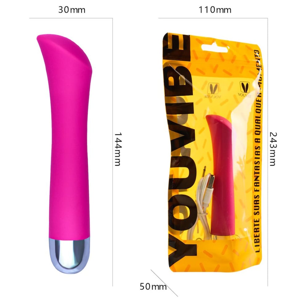 Vibrador Personal Curve 14Cm Recarregável 10 Modos De Vibração Youvibe - Imagem 8
