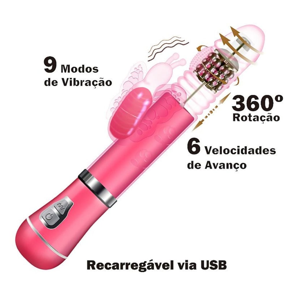 Vibrador Ponto G Borboleta 9 Vibrações 6 Modos De Vai E Vem E Rotação Vibe Toys - Imagem 7