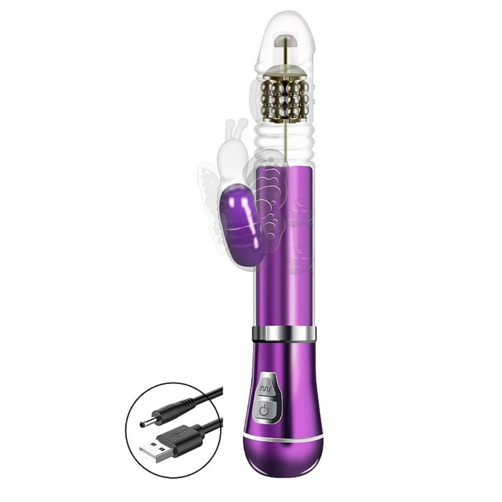 Vibrador Ponto G Borboleta Cromado 9 Vibrações 6 Modos De Vai E Vem E Rotação - Imagem 3
