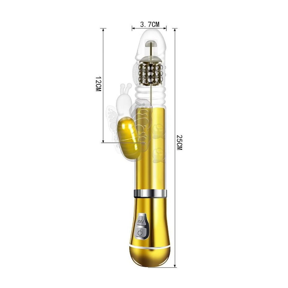 Vibrador Ponto G Borboleta Cromado 9 Vibrações 6 Modos De Vai E Vem E Rotação - Imagem 6