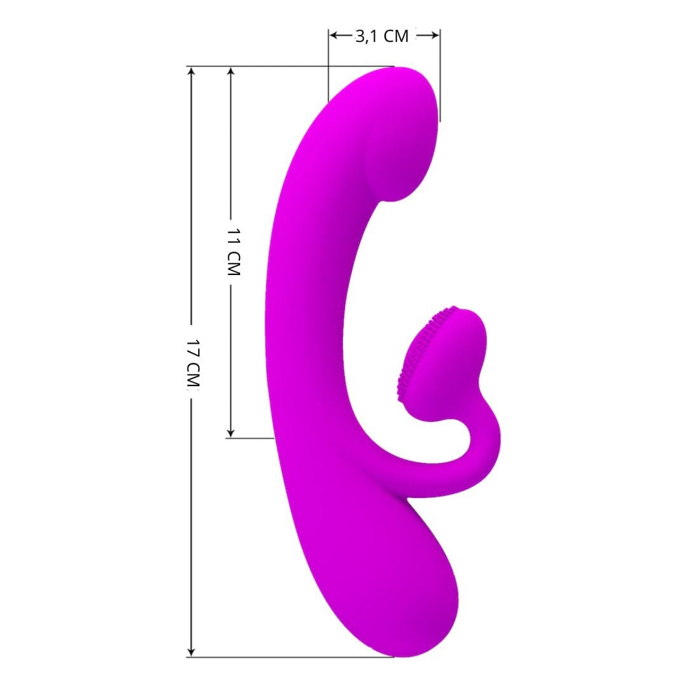 Vibrador Ponto G Com Estimulador De Clitóris Sincere 10 Vibrações Pretty Love - Imagem 8