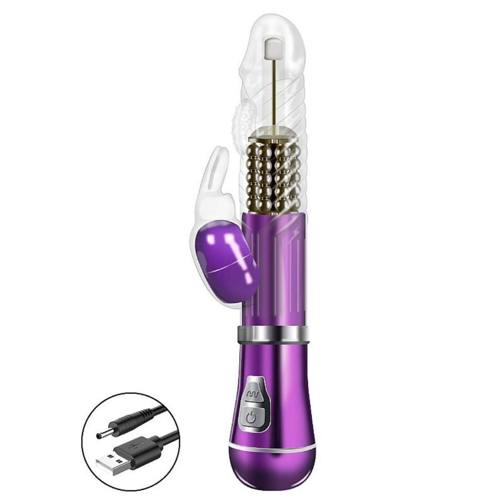 Vibrador Ponto G Rabbit Cromado 9 Vibrações 6 Modos Rotação - Imagem 3