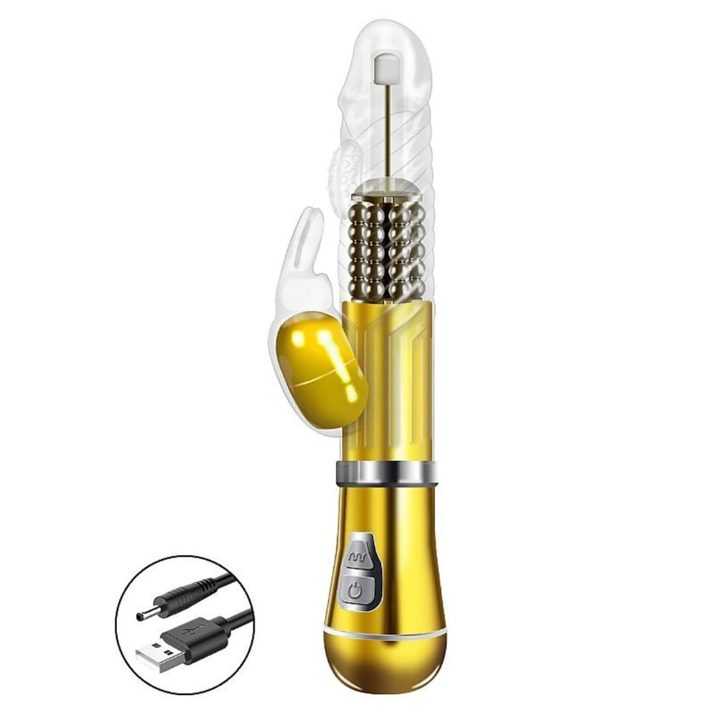 Vibrador Ponto G Rabbit Cromado 9 Vibrações 6 Modos Rotação - Imagem 4