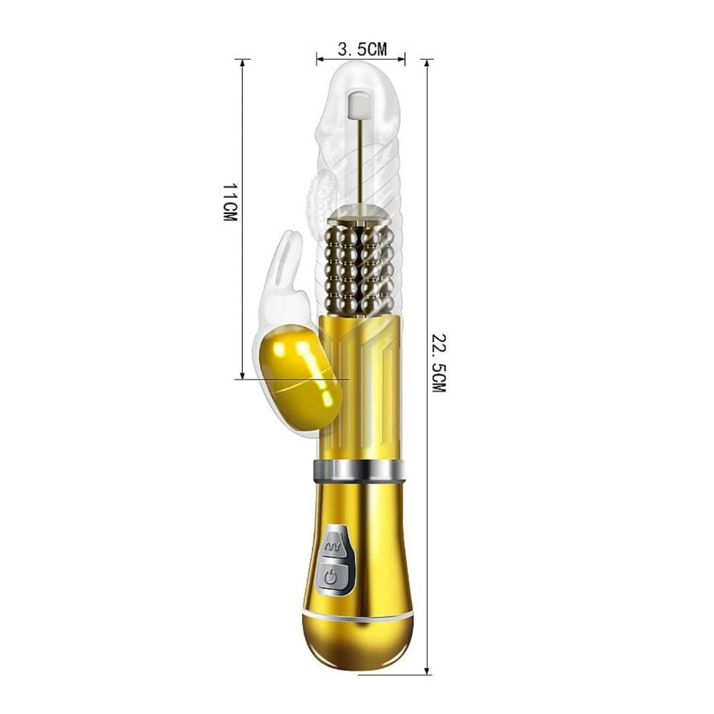 Vibrador Ponto G Rabbit Cromado 9 Vibrações 6 Modos Rotação - Imagem 6