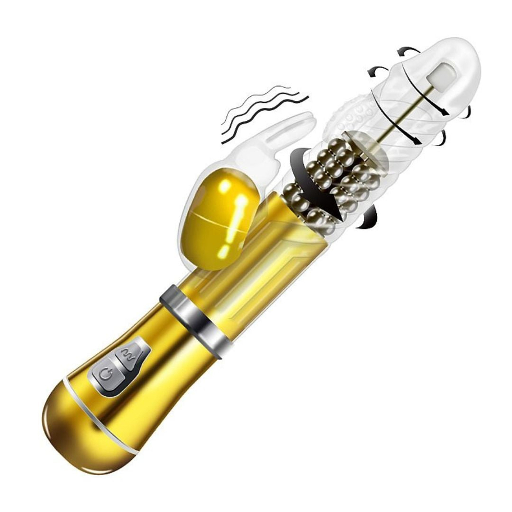 Vibrador Ponto G Rabbit Cromado 9 Vibrações 6 Modos Rotação - Imagem 8