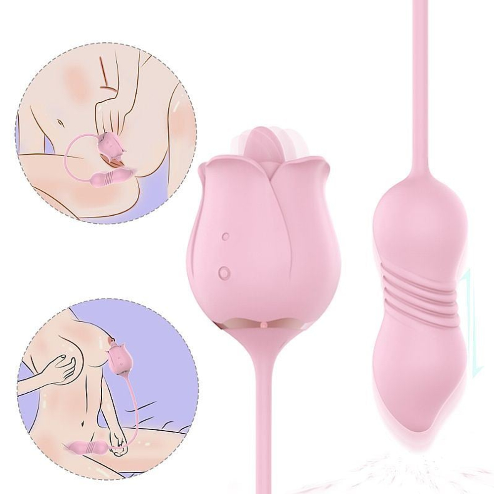 Vibrador Rose Pro 7 Estimulador Duplo 9 Modos De Vibrações Shande - Imagem 3