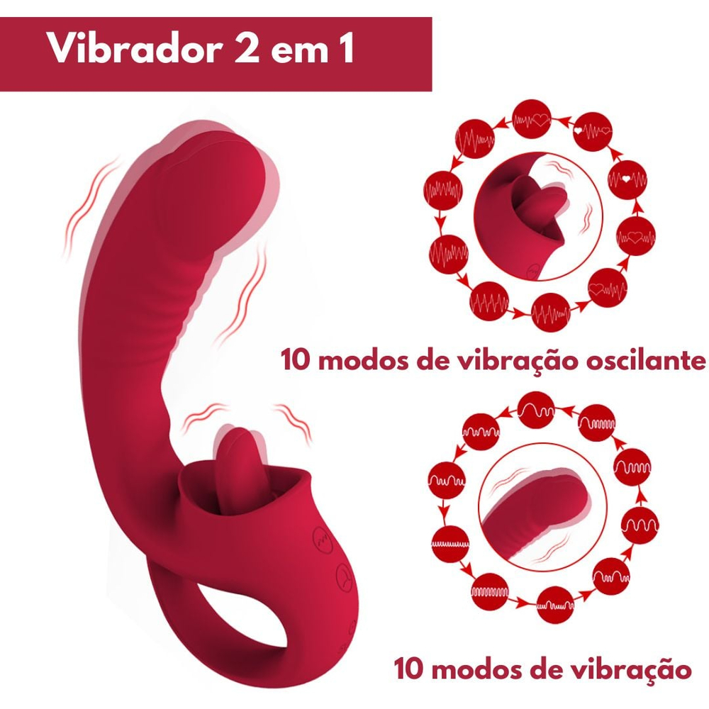 Vibrador Sexy Tongue Com Língua Estimuladora E 10 Vibrações Vibe Toys - Imagem 6