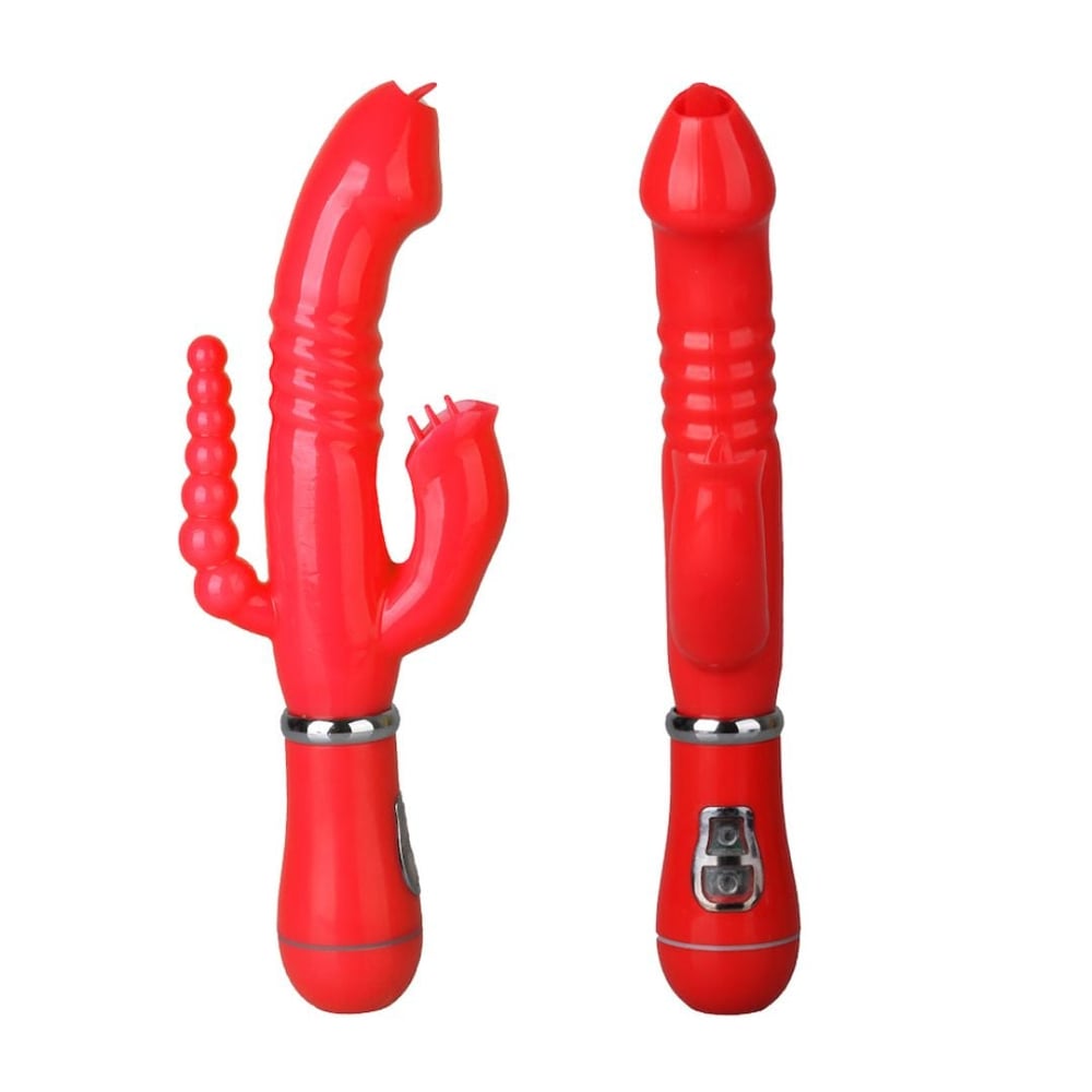 Vibrador Tripla Estimulação Recarregável Com Língua 12 Vibrações Vibe Toys - Imagem 2