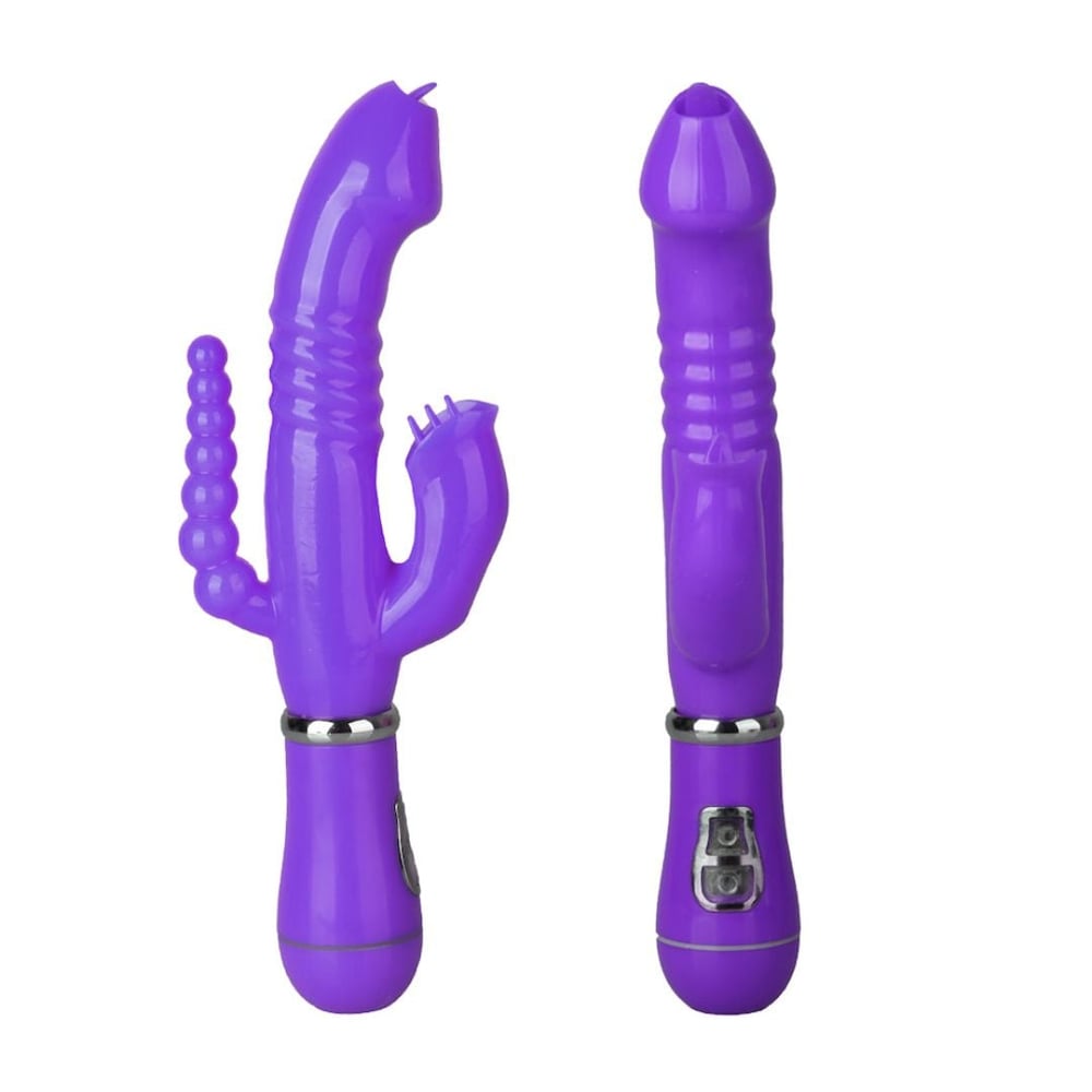 Vibrador Tripla Estimulação Recarregável Com Língua 12 Vibrações Vibe Toys - Imagem 4