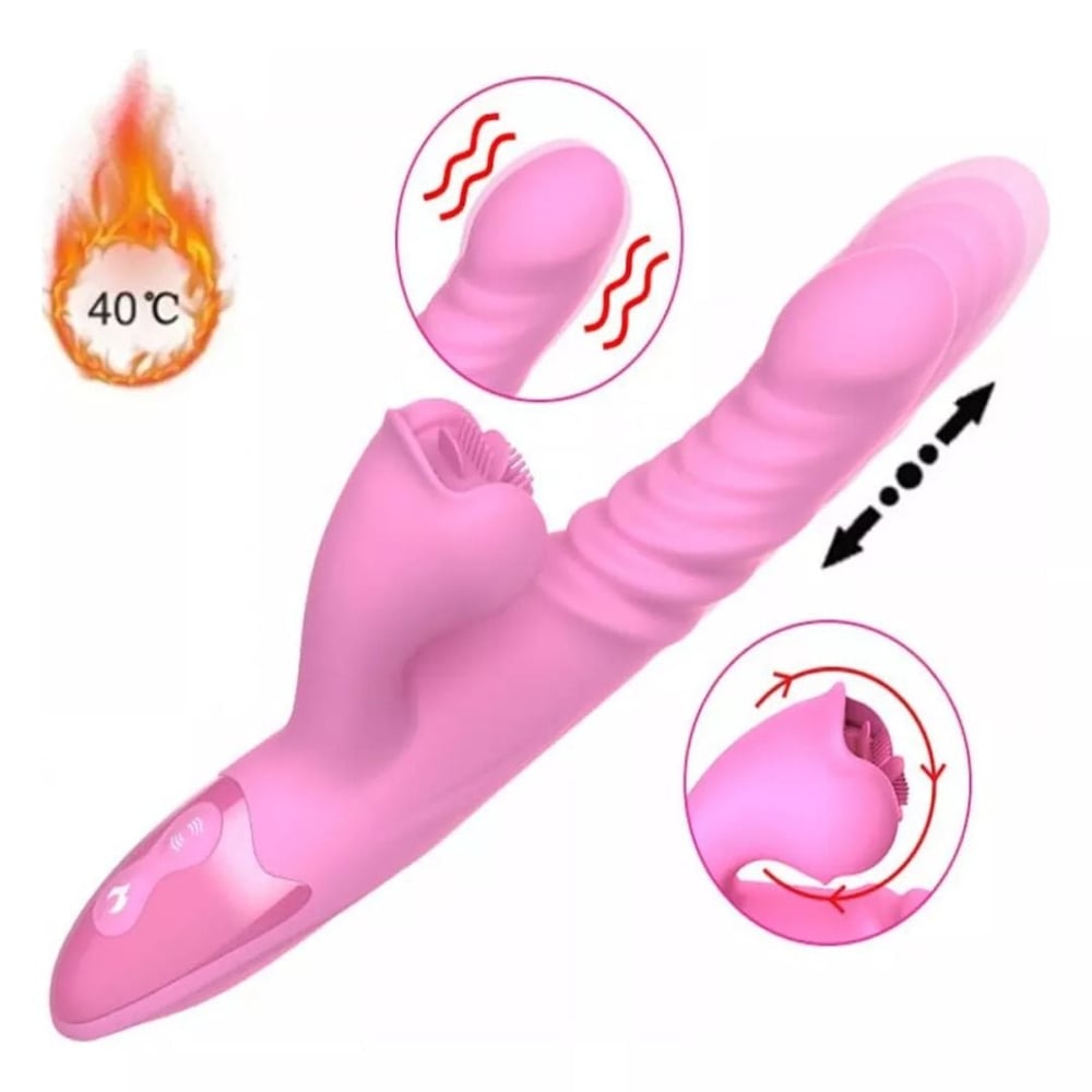 Vibrador Vai E Vem Com Estimulador Clitoriano Sex Massager - Imagem 4