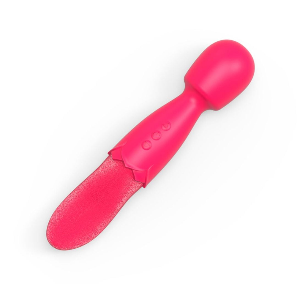 Vibrador Varinha Mágica Double End Com Língua Estimuladora 10 Modos De Vibração - Imagem 3