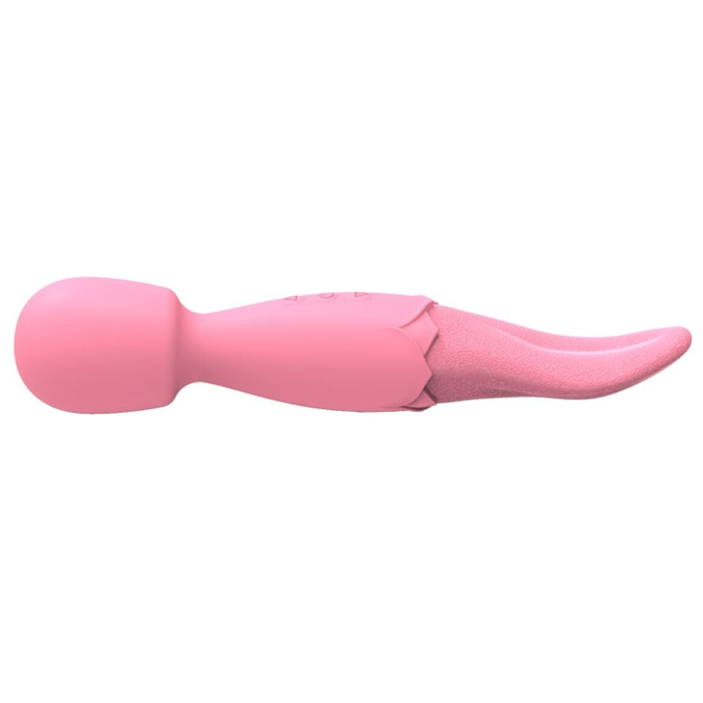 Vibrador Varinha Mágica Double End Com Língua Estimuladora 10 Modos De Vibração - Imagem 4