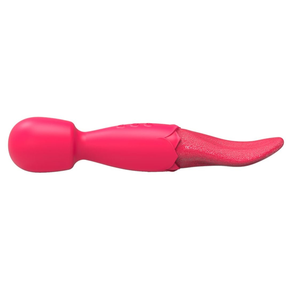 Vibrador Varinha Mágica Double End Com Língua Estimuladora 10 Modos De Vibração - Imagem 5