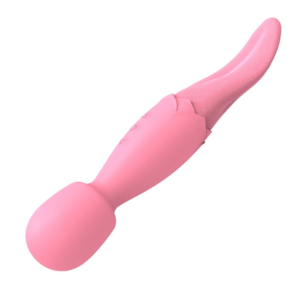 Vibrador Varinha Mágica Double End Com Língua Estimuladora 10 Modos De Vibração - Imagem 6