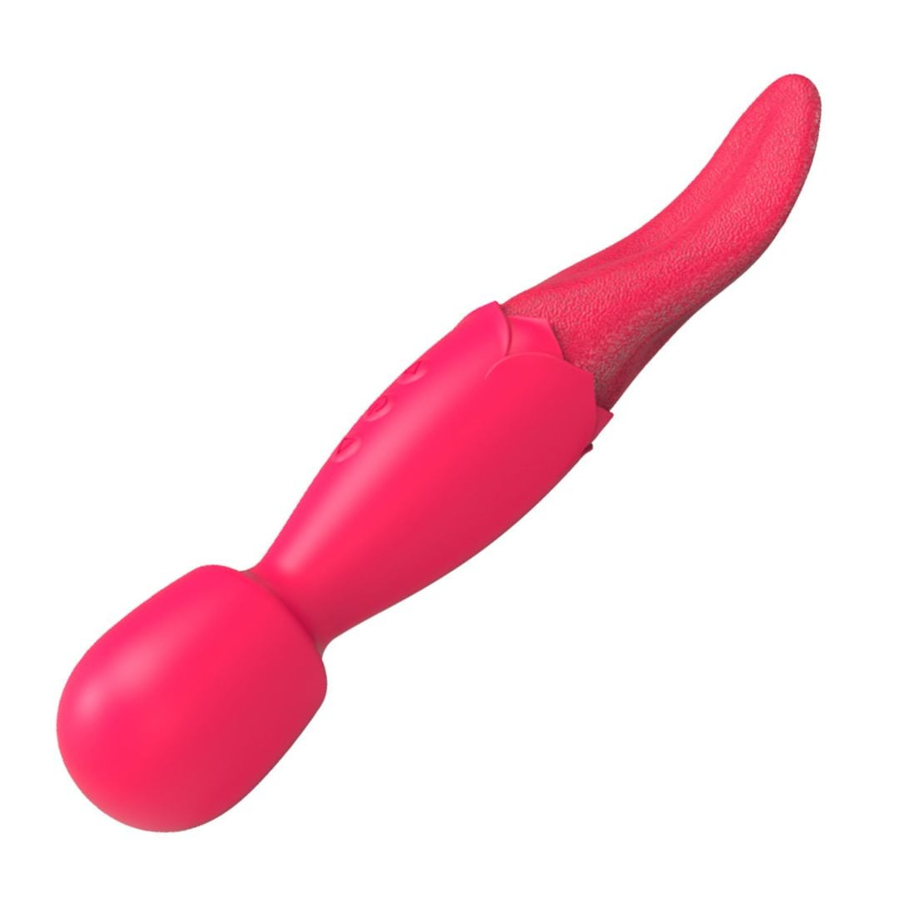 Vibrador Varinha Mágica Double End Com Língua Estimuladora 10 Modos De Vibração - Imagem 7