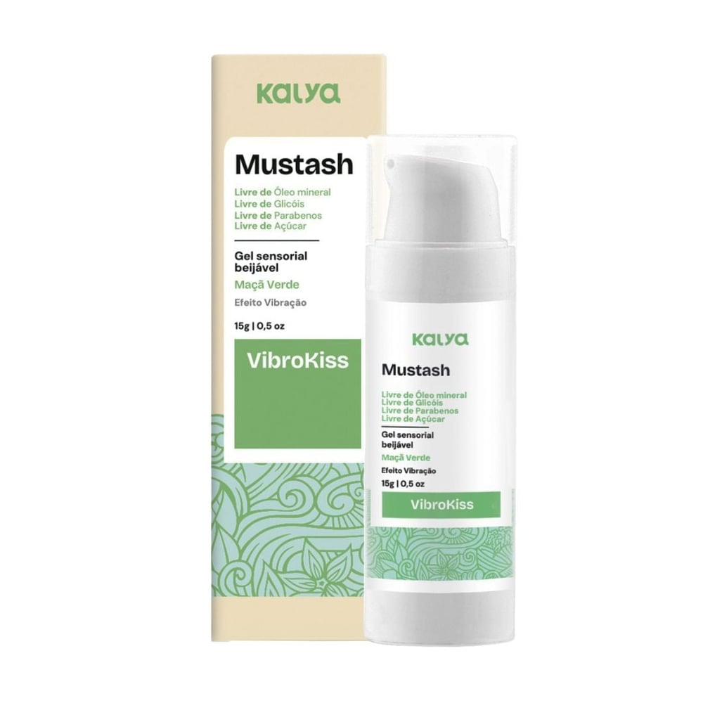 Vibrokiss Gel Sensorial Beijável Efeito De Vibração 15G Linha Mustash Kalya - Imagem 2